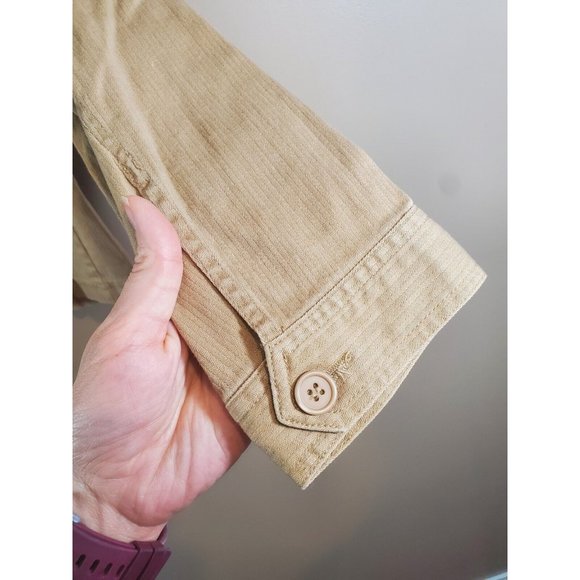 Vtg Y2K The Blues Button Down Tan Shacket, Sz XL - Picture 6 of 10